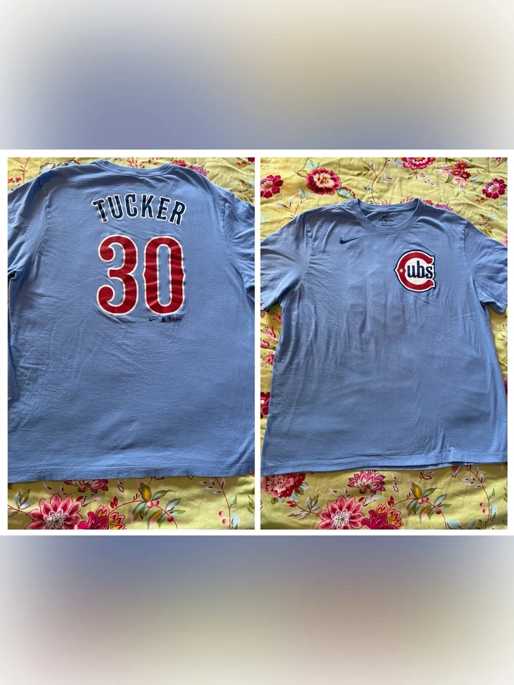 Chicago Cubs x Nike x Kyle Tucker #30 light blue tee men’s XL 28x23
